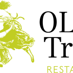 Olive Tree Restaurant logo with yellow dancing figures and bold text in black UK English font